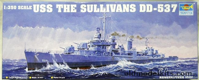 Trumpeter 1/350 USS The Sullivans DD537 Destroyer, 05304 plastic model kit